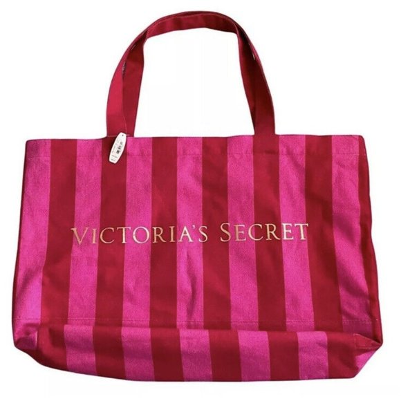  Victoria's Secret Love Pink Stripe Weekender Tote Bag (Pink  Stripe Love) : Clothing, Shoes & Jewelry